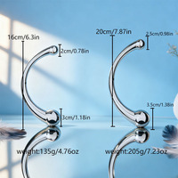 Bâton de massage anal en métal pour point G, masseur de prostate en alliage d'aluminium poli, dildo rigide 100% étanche, argenté