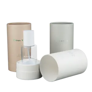 Cilindro di carta regalo bianco biodegradabile personalizzato per imballaggi cosmetici e profumi cilindro di cartone ecologico
