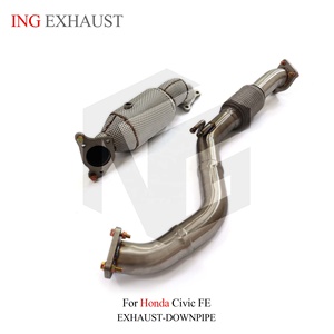 ING <span class=keywords><strong>Tubo</strong></span> <span class=keywords><strong>di</strong></span> <span class=keywords><strong>Scarico</strong></span> Anteriore in Acciaio Inox ad Alte Prestazioni per Honda Civic FE 11a Generazione 1.5T Turbo con Scudo Termico - Product Image 5
