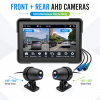 Écran de navigation GPS pour moto de 5 pouces, sans fil, CarPlay, Android Auto, double caméra AHD, IP67, adapté à tous les modèles de moto