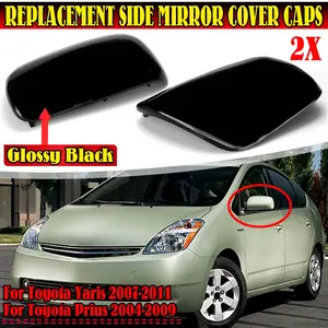 New Rearview <b>Mirror</b> <b>Cover</b> <b>Wing</b> Side <b>Mirror</b> Cap for Toyota Yaris 2007-2011 for Prius 2004-2009 Rear View <b>Mirror</b> <b>Cover</b> Cap <b>Replace</b> - Product Image 1