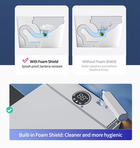 Sang trọng treo tường thông minh điều khiển từ xa nắp tự động mở điều chỉnh nhiệt độ nước tay sóng cảm biến vòi hoa sen kéo dài - Product Image 5