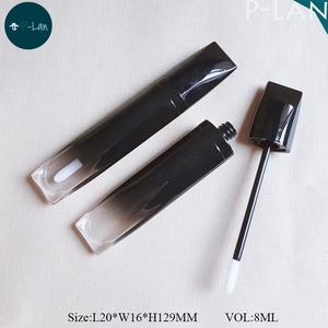 P-lan-tubos y envases para brillo de labios, color negro, degradado, negro, con logotipo personalizado, único, 8ML, 100 unidades - Product Image 2