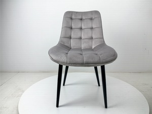 Sedia <span class=keywords><strong>da</strong></span> <span class=keywords><strong>Pranzo</strong></span> in Velluto con Gambe Nere <span class=keywords><strong>da</strong></span> Interno Imbottita in Stile Nordico Elegante per Ristorante <span class=keywords><strong>Sala</strong></span> <span class=keywords><strong>da</strong></span> <span class=keywords><strong>Pranzo</strong></span> Grigia - Product Image 6
