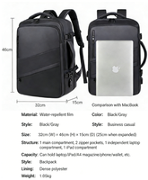 Sac à dos multifonctionnel extensible haut de gamme personnalisable en stock pour hommes, grande capacité, voyage, loisirs, trajets quotidiens