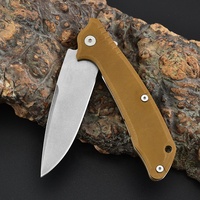 Couteau de survie pliable de poche en acier D2 avec manche G10, personnalisable OEM, vente en gros, best-seller de l'usine Hongrui