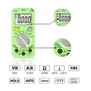 Multimètre numérique intelligent automobile CAT III 600V <span class=keywords><strong>avec</strong></span> test NCV/LIVE True RMS 200mV-600V AC/DC 10A Piles <span class=keywords><strong>AAA</strong></span> VA25B-1 - Product Image 4