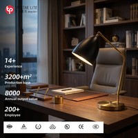 Lampe de bureau LED moderne en aluminium sur mesure avec lumière blanc chaud pour chambres d'hôtel - Lampe de table de luxe à commande par interrupteur