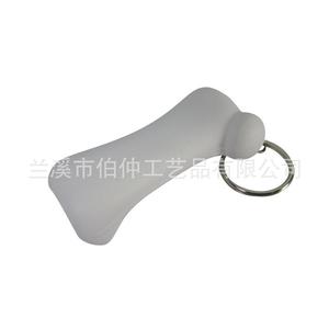 Porte-clés en os de PU blanc avec impression numérique, jouet anti-stress portable pour usage promotionnel - Product Image 2