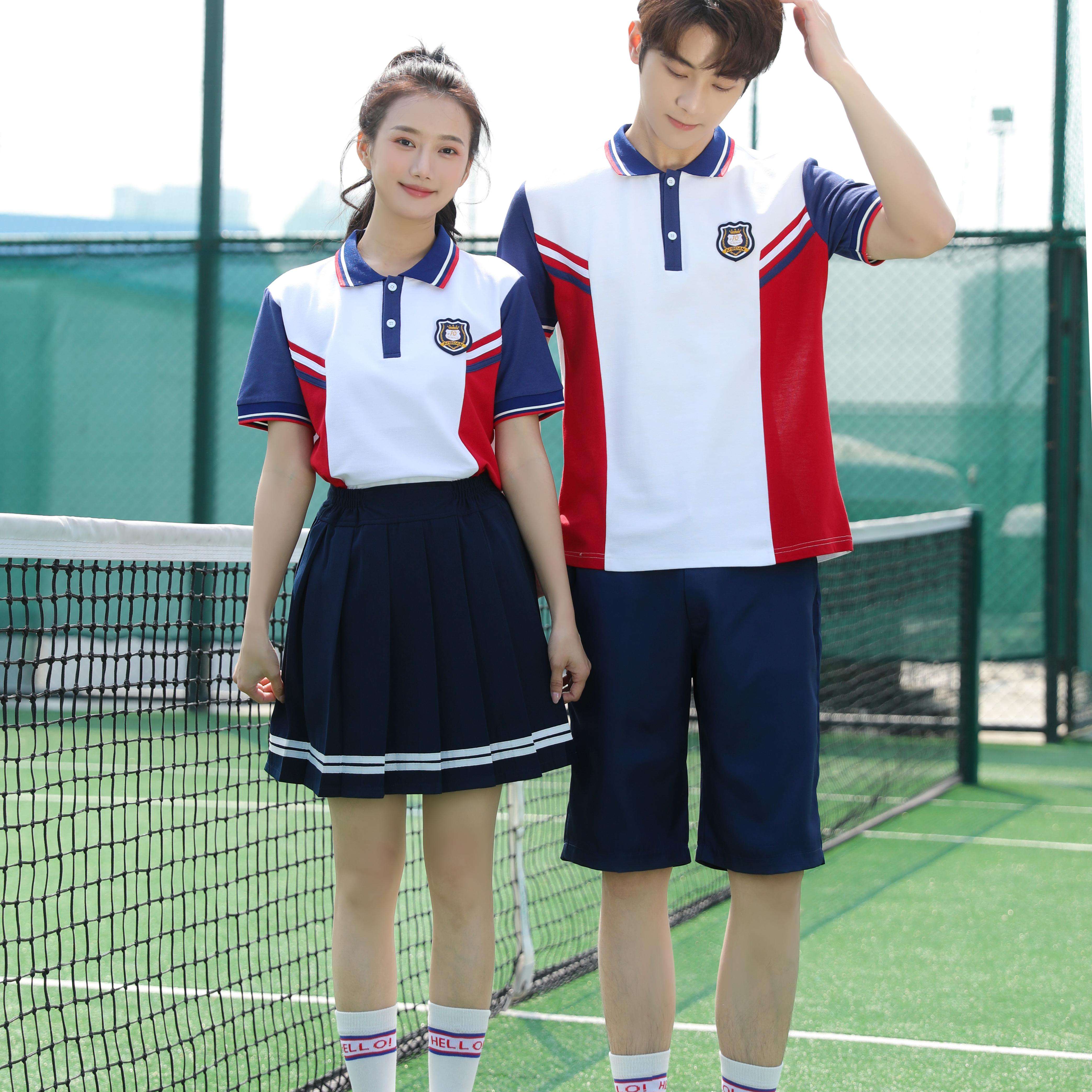 Wwhite เสื้อโปโล + กางเกงสีน้ำเงิน