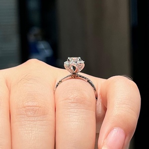 Custom 14K/18K Solid Gold Lab Created Diamond Engagement <b>Ring</b> Classic White Gold Brilliant Cut Unisex Wedding Jewelry IGI - Product Image 3