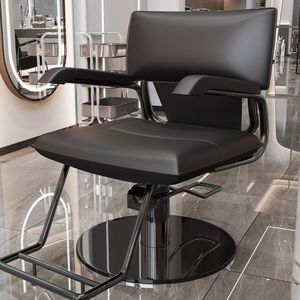 Chaise de coiffure K Barbershop - Chaise de barbier élégante, réglable et rotative avec structure en acier inoxydable, tendance actuelle - Product Image 4