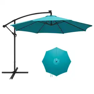 Vendita diretta in fabbrica accetta ombrellone da spiaggia in legno personalizzato a prova di vento ombrellone da spiaggia
