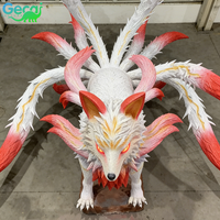 Grand renard à neuf queues animatronique personnalisé pour la décoration de zones scéniques extérieures