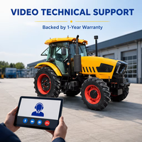 Tracteur agricole 4x4 120 ch avec cabine climatisée, moteur diesel, démarrage électrique