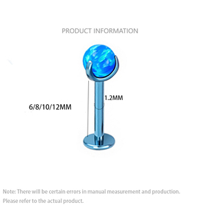 ASTM F136 Titanyum Alaşımlı <span class=keywords><strong>Opal</strong></span> Takı 16G İçten Dişli Burun Çivileri ve Kıkırdak Küpeleri G23 Çok Renkli Helix Küpeler - Product Image 4