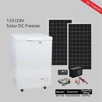 Congélateur Solaire 100L 150L 200L 250L 300L pour Utilisation Hors Réseau avec Batterie de Secours Panneau Solaire Contrôleur en Option