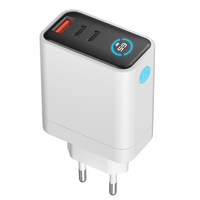 2026 Neues Multi-Port 65W TFT-Display GAN Wandladegerät 2 Type-C/1 USB Schnellladung EU-Stecker Macbook Laptop LED-Licht Umweltfreundlich