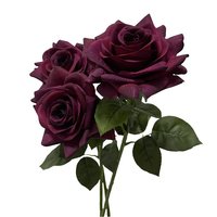 Fleurs artificielles en latex, toucher réel, couleur bordeaux, type aubergine, à tige unique, pour la Saint-Valentin, la fête des mères, ou comme bouquet de mariée