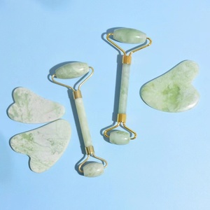 Anti Aging Gua Sha Set Facial Natural Green <b>Jade</b> <b>Roller</b> and Gua Sha With <b>Jade</b> <b>Roller</b> Set - Product Image 2