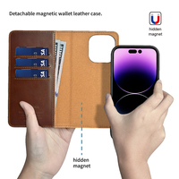 Magnétique 2 In1 Détachable PU Cuir Mobile Téléphone Sacs Portefeuille Flip Housse De Protection Cas pour IPhone 14 15 16 Pro Max 13 Pro Max