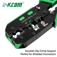 Pince à sertir verticale professionnelle blindée RJ45 pour fiches modulaires Cat5, Cat6, Cat7 et sertissage en queue de cygne pour clips métalliques