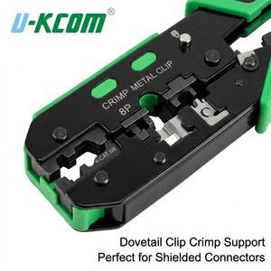 <span class=keywords><strong>Pince</strong></span> à sertir verticale professionnelle blindée <span class=keywords><strong>RJ45</strong></span> <span class=keywords><strong>pour</strong></span> fiches modulaires Cat5, Cat6, Cat7 et sertissage en queue de cygne <span class=keywords><strong>pour</strong></span> clips métalliques - Product Image 3