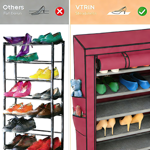 New Fabric Shoe <b>Rack</b> Dust Proof Removable Shoe <b>Rack</b> Space Saving Multi Layer Height Enhancedshoe Storage <b>Rack</b> - Product Image 5