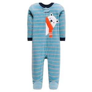 Pijamas con pies de franela personalizables de fábrica para bebés, niños y niñas, ropa informal de lana para niños recién nacidos, Pelele de invierno con <span class=keywords><strong>cremallera</strong></span> - Product Image 2