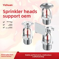 Tête de sprinkler Yizhuan à actionnement vers le bas, en acier inoxydable, avec couvercle décoratif, pour système d'extinction d'incendie à tuyau humide