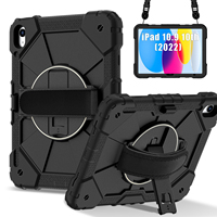 Étui antichoc 360 Armor pour iPad A16 11e génération 2025 iPad 10e génération 10.9 2022 avec support rotatif, sangle de main, bandoulière, adapté aux enfants