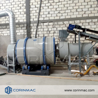 Séchoir rotatif industriel automatique pour sable moteur, minerai métallique, poudre, construction en acier inoxydable, multi-chauffage