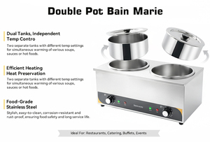 Calentador de alimentos de buffet comercial profesional Ollas dobles Bain Marie. - Product Image 4
