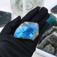 Dalle de cristal Labradorite bleue en gros Cristal de guérison Artisanat Dalle de pierre précieuse en cristal Labradorite naturelle