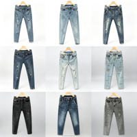 Jean Jogger Homme Bleu Denim Tendance Longueur Standard Grande Taille (29-38) Modèle WQK003 à 5,5 Dollars – Nouveau