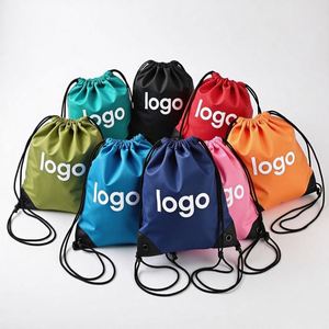 Personalized Custom Logo Cinch Draw <b>String</b> <b>Bag</b> Bulk Sports Gym Polyester Nylon Drawstring Backpack <b>Bag</b> with Printed Logo - Product Image 1
