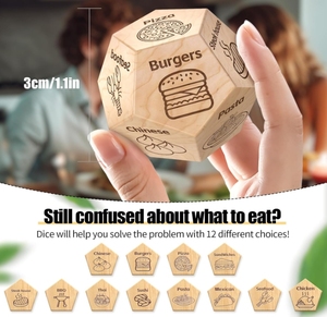 Set di dadi per cibo in legno massello inciso su misura regalo di compleanno per anniversario romantico per i partner per gli oggetti decorativi - Product Image 2