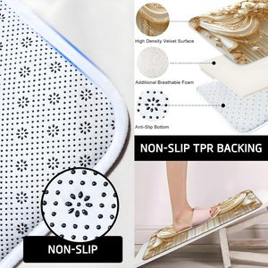 Juego de Cortinas de <span class=keywords><strong>Ducha</strong></span> Modernas de Poliéster Impermeable de Lujo, 72x72 Pulgadas, Diseño Floral Elegante, Incluye Alfombra de Baño en Forma de U y Tapete para Inodoro - Product Image 3
