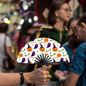 Éventail pliant élégant de 33 cm pour cadeau de festival, artisanal en plastique et tissu nylon, grande taille, artisanat chinois/japonais en bambou - Product Image 2