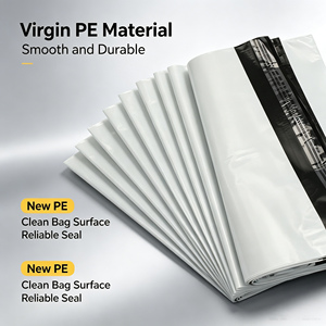 Enveloppe postale personnalisée en polyéthylène, sac d'expédition blanc, sac de transport avec fermeture autocollante, imperméable et résistant aux déchirures. - Product Image 1