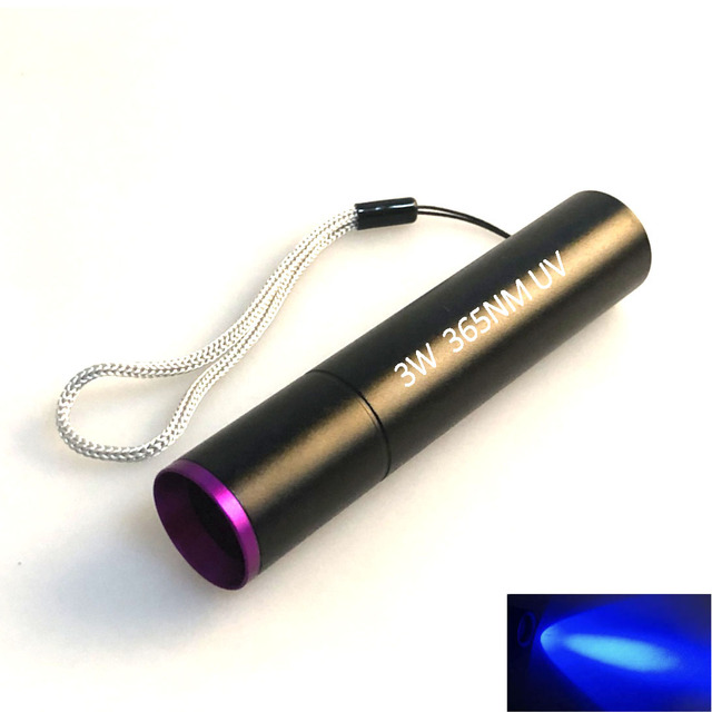 USB-C Rechargeable 3W UV 365nm Flashlight With Black Filter Powerful Ultraviolet Mini Woods Lamp for Pet Urine Detection