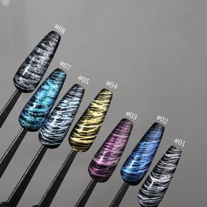 Gel de dessin élastique pour nail art OEM ODM, gel araignée réfléchissant à haute pigmentation, pot de 5g10g, <span class=keywords><strong>argent</strong></span>, or, 14 couleurs, nouveau gel araignée <span class=keywords><strong>pailleté</strong></span> - Product Image 4