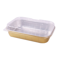 Barquette jetable en aluminium doré 3500 ml, grand récipient pour emballage alimentaire