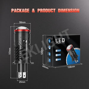 Faro de lente Bi Led de alta potencia de 130W, 6000K, 9-16V, Hi/Lo H4, Mini lente Led, Bombilla LED para Faro de motocicleta para coche, camión, motocicletas - Product Image 3