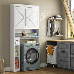 Gabinete de almacenamiento de baño sobre el inodoro, estante ajustable, puertas dobles, organizador ahorrador de espacio <span class=keywords><strong>para</strong></span> baño, sobre el inodoro - Product Image 3