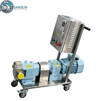 Pompe à lobes de qualité alimentaire avec contrôle de fréquence variable, pompe à rotor portable en acier inoxydable pour la manipulation de matériaux visqueux