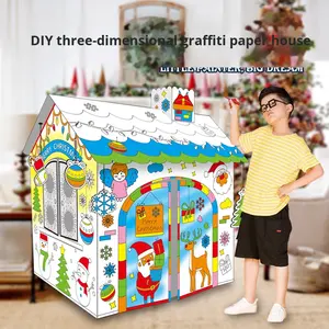 Mainan Edukasi Anak 3D DIY Graffiti, Set Perakitan Gambar Interaktif, Puzzle Rumah Kertas Kreatif untuk Aktivitas Orang Tua dan Anak - Product Image 4