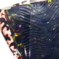 Matériau en vinyle TPU effet gelée à motif aquarelle, style feuille d'argent à paillettes fines, pour la production de porte-monnaie et sacs à main (vente en gros)