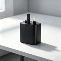 Prise de charge ultra-rapide 25W PD avec prise UK, charge sécurisée sans endommager la batterie pour iPhone 15/16/17 Pro Max et ordinateur portable Type-C