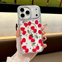 Conception personnalisable |   Étui de téléphone magnétique anti-chute avec nœud floral IMD |   Structure à double couche TPU+PC |   Décoration d'anneau de caméra en diamant